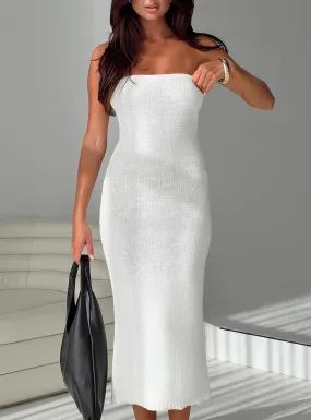 Flow Strapless Maxi Dress White