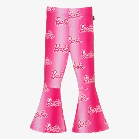 Girls Pink Barbie Cotton Flared Leggings