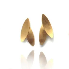 Gold Two Long Petal Studs