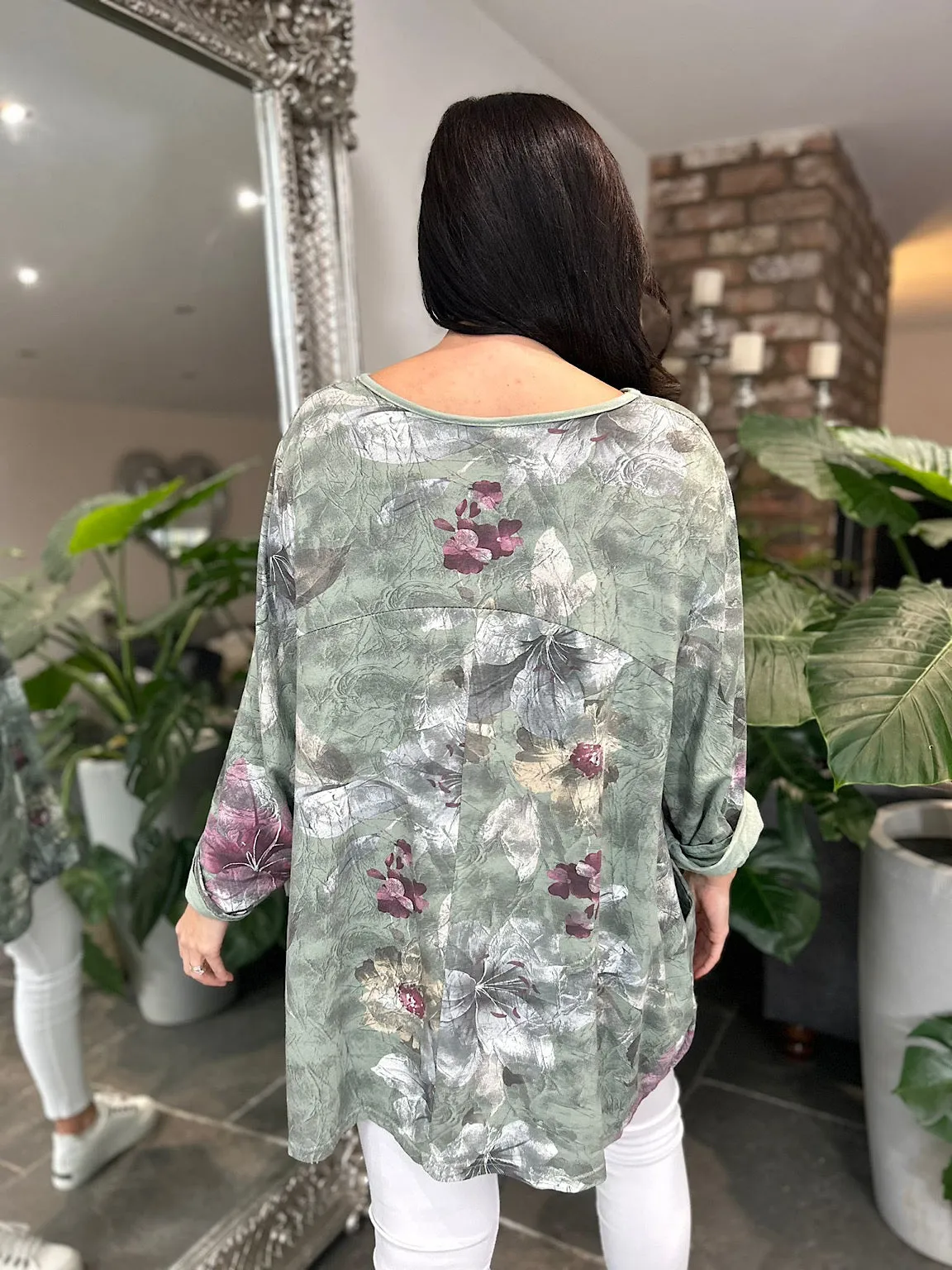 Green Floral Pocket Tunic Frankie