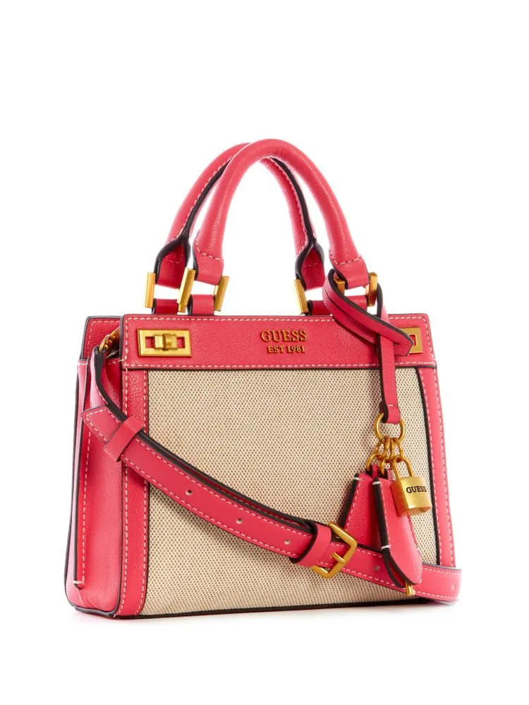 Guess Katey Canvas Mini Satchel