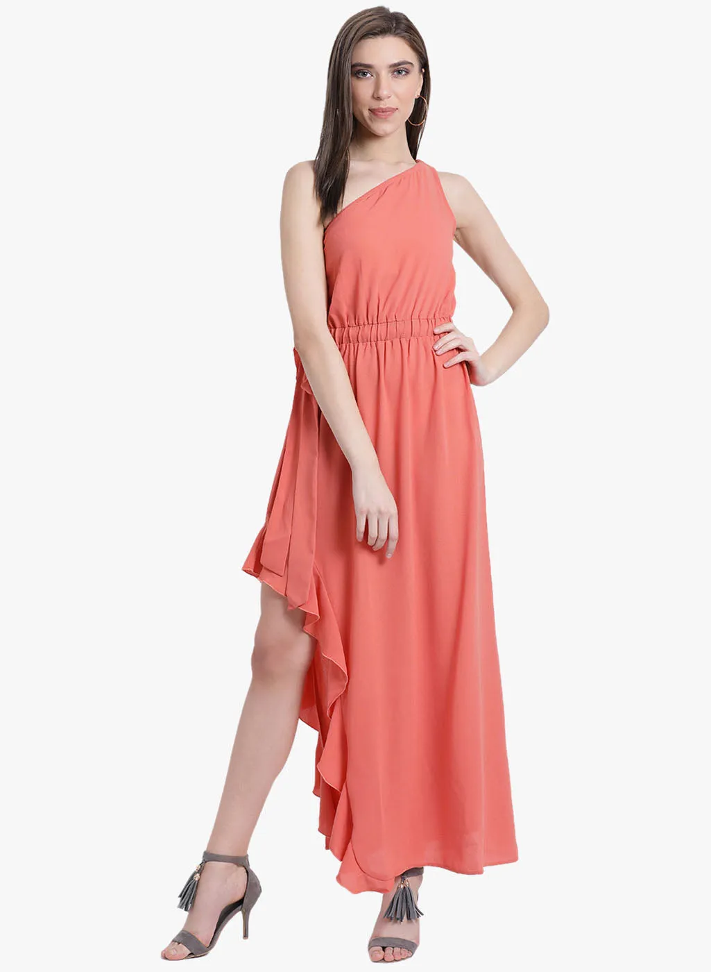 Harper One Shoulder Asymmetric Maxi Dress