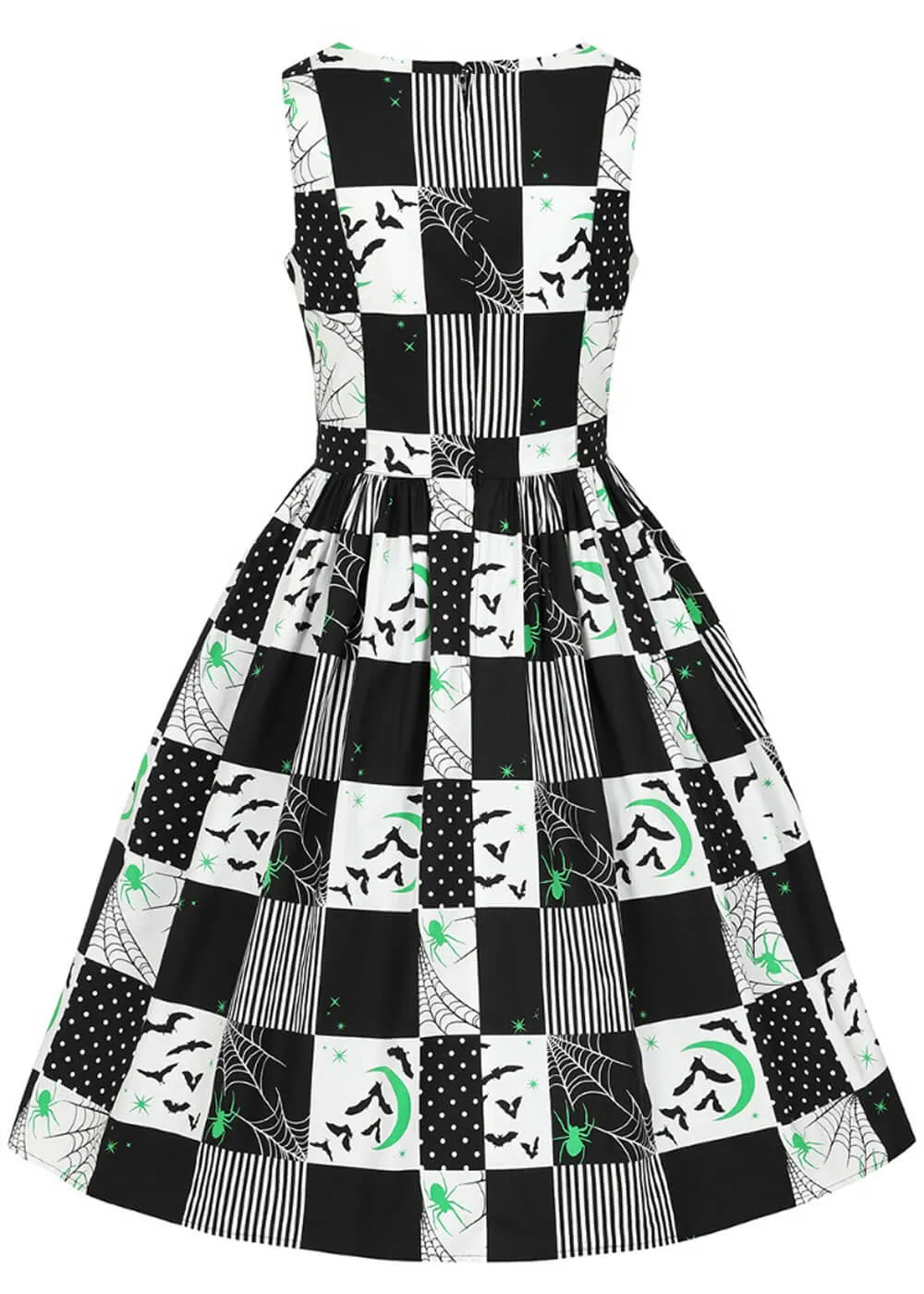 Hell Bunny Annie Bats 50's Swing Dress Black White