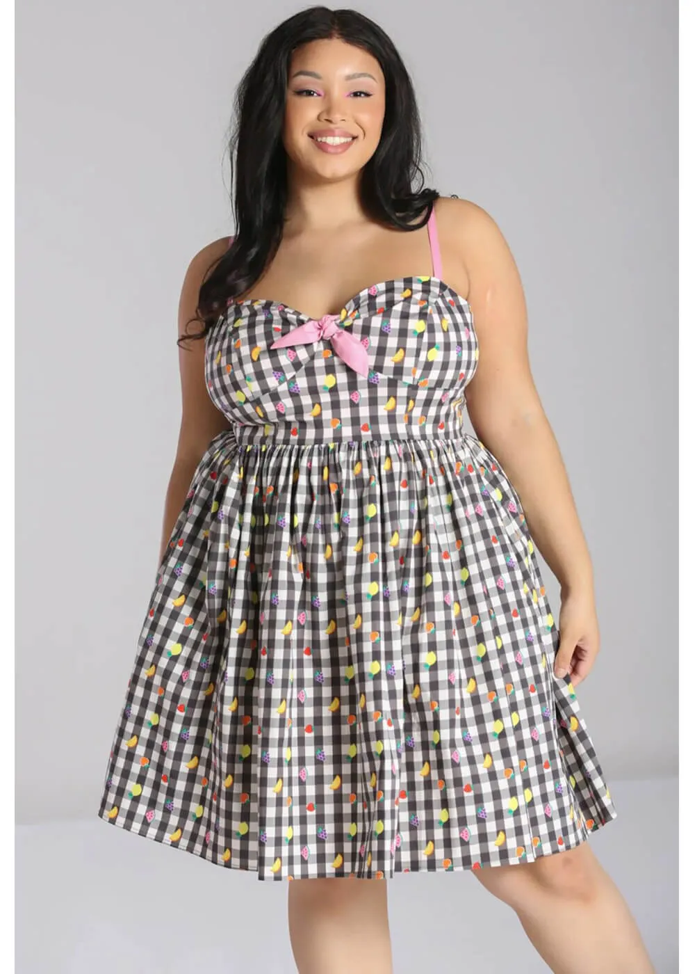 Hell Bunny Fruitylou 50's Swing Dress Black White