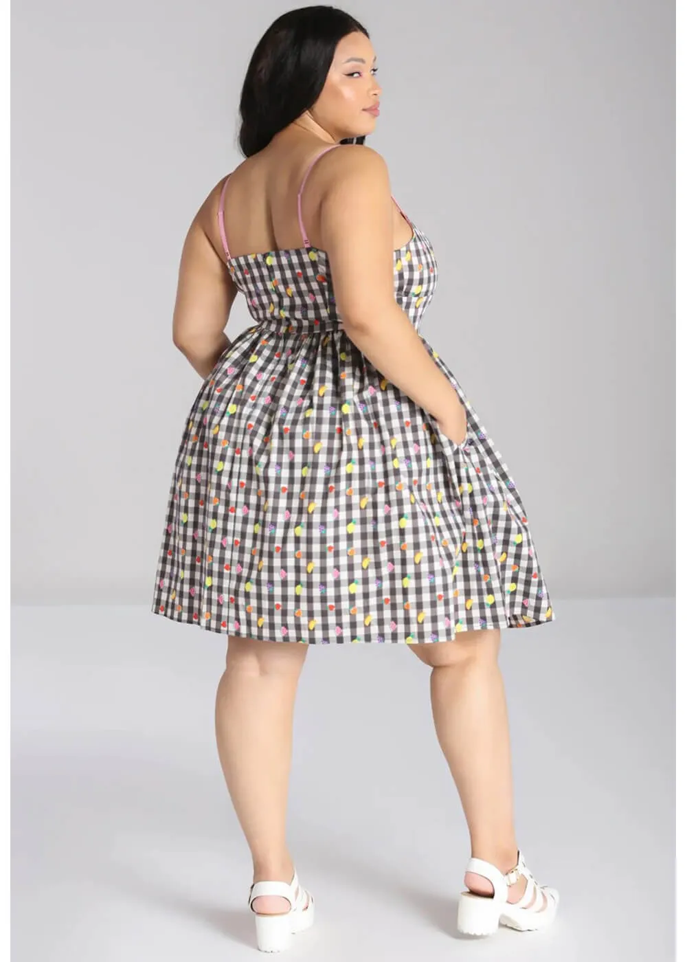 Hell Bunny Fruitylou 50's Swing Dress Black White