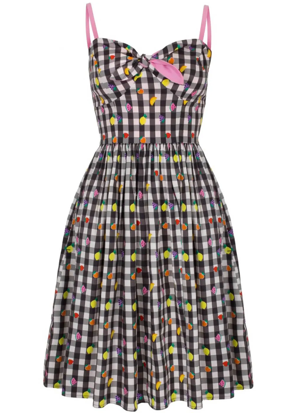 Hell Bunny Fruitylou 50's Swing Dress Black White