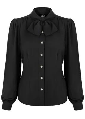 Hell Bunny Mia 40's Blouse Black