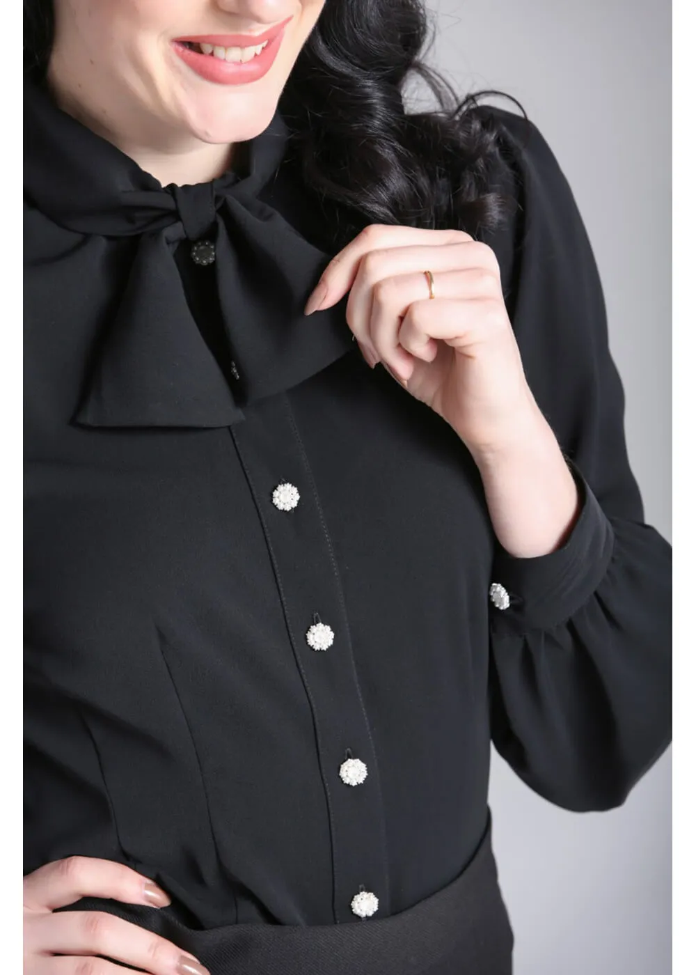 Hell Bunny Mia 40's Blouse Black