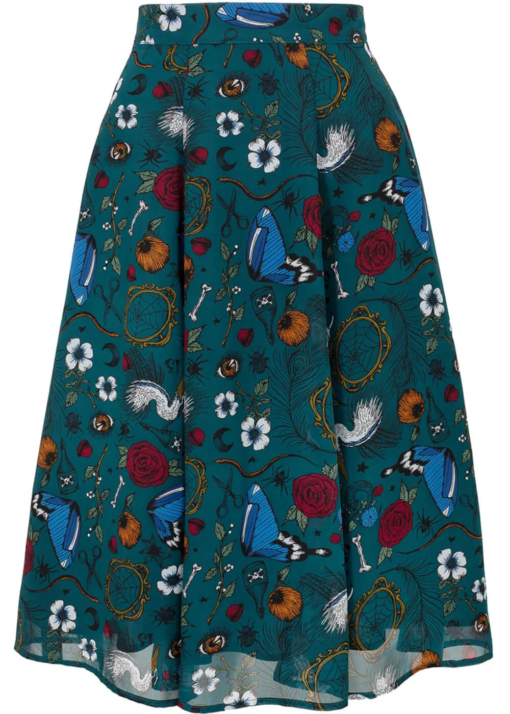 Hell Bunny Sianna 40's Skirt Teal