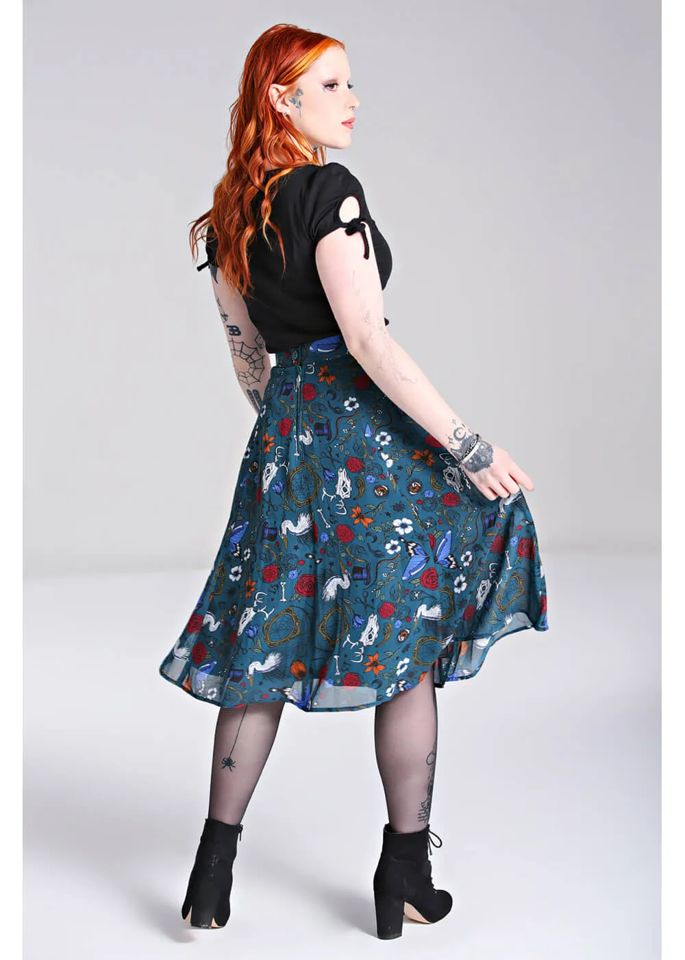 Hell Bunny Sianna 40's Skirt Teal