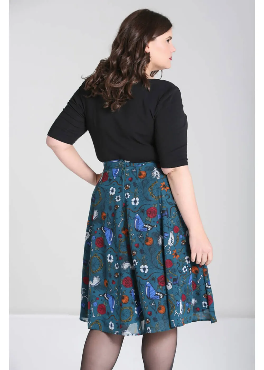 Hell Bunny Sianna 40's Skirt Teal