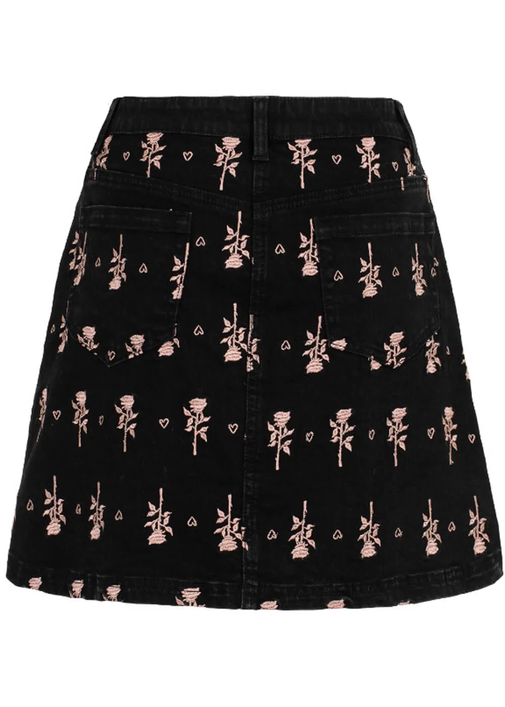 Hell Bunny The Lover Rose 60's Mini Skirt Black