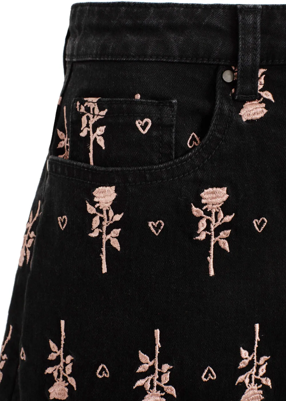 Hell Bunny The Lover Rose 60's Mini Skirt Black