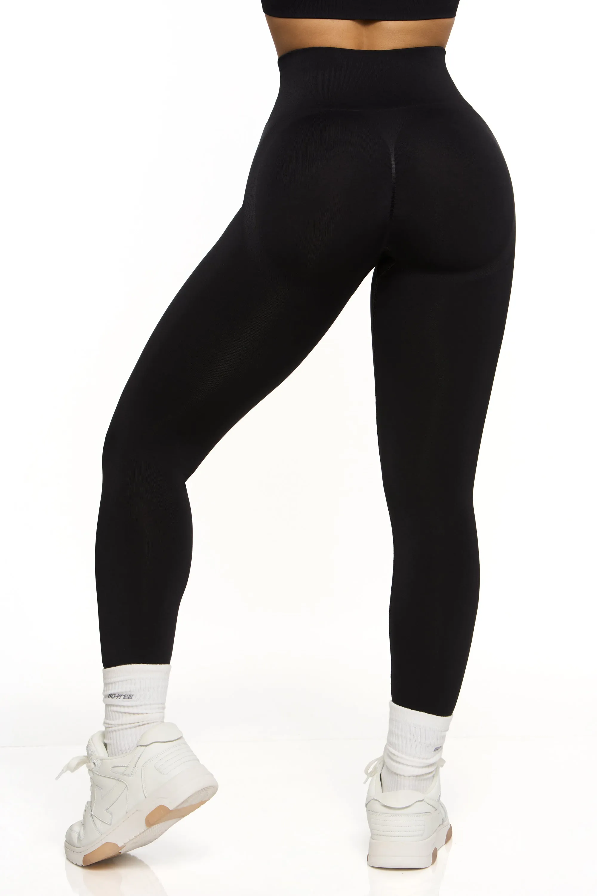 High Waist Seamless Leggings in Black