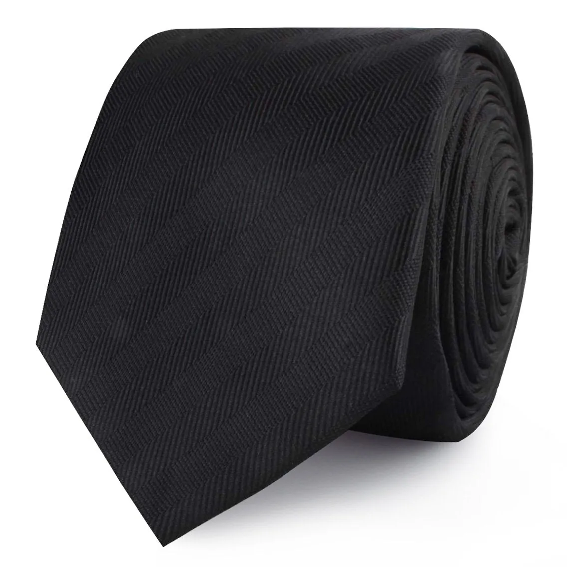 Hitchcock Midnight Black Striped Skinny Tie