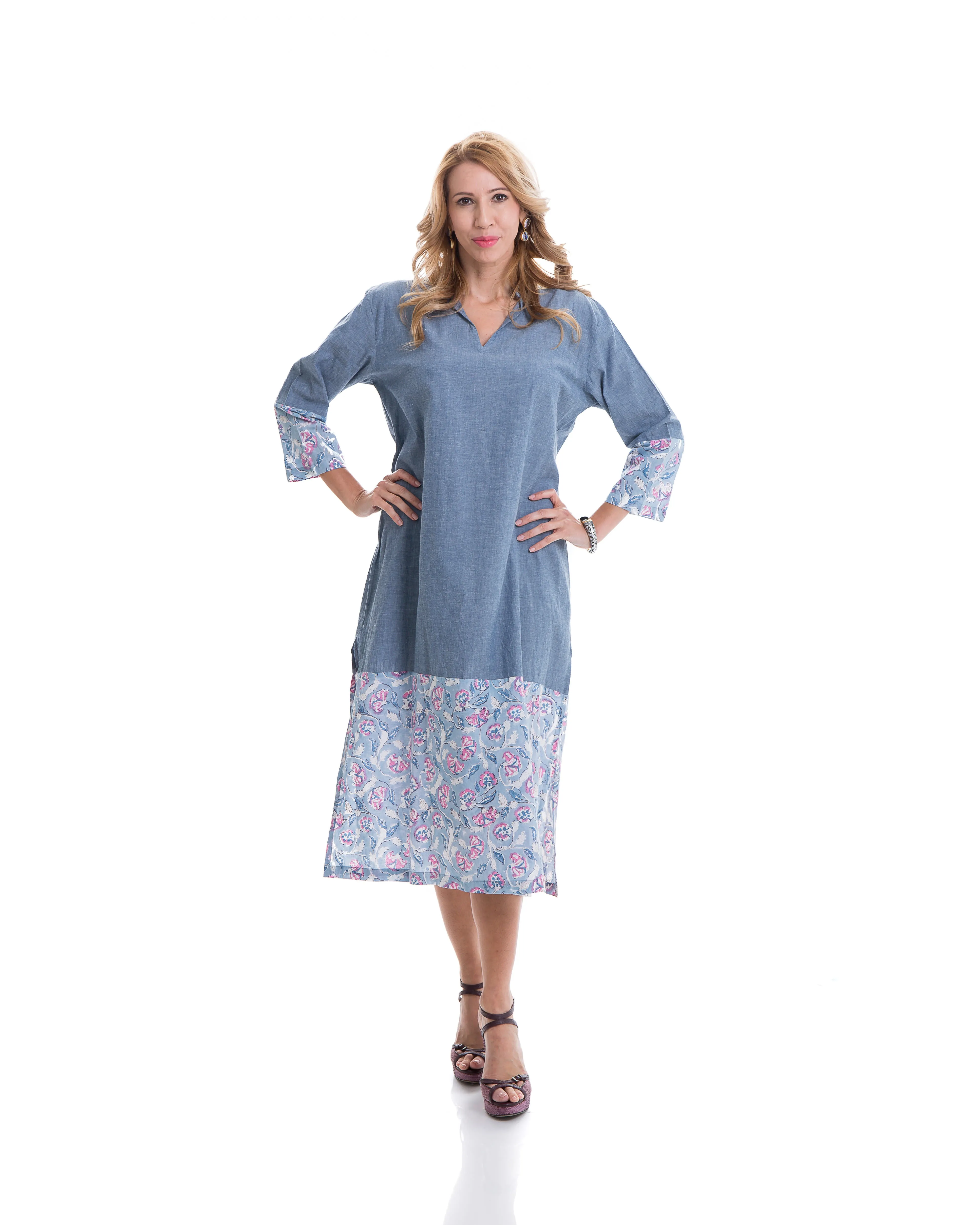 Hope Kaftan Dress (Chambray)