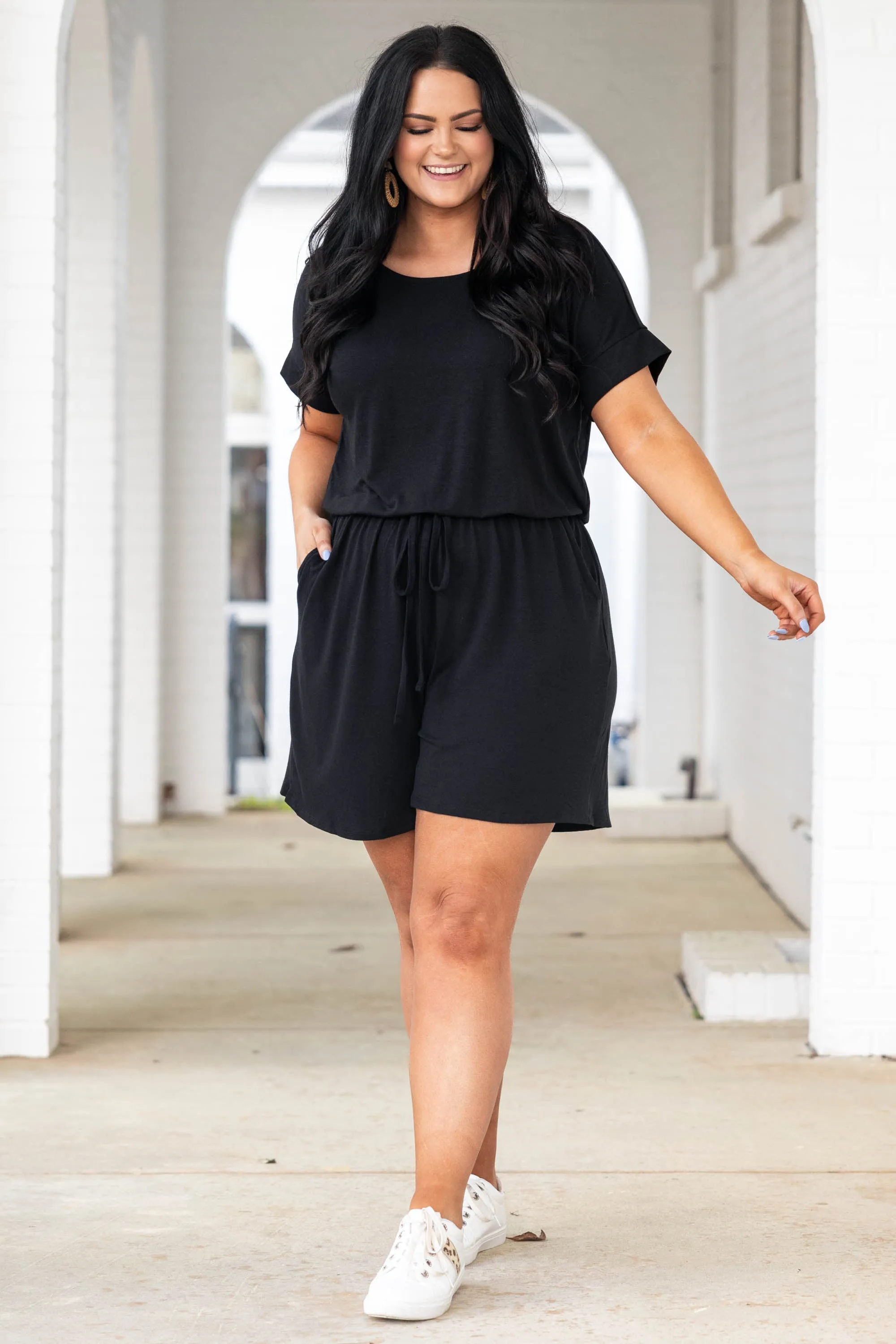 In A Hurry Romper, Black