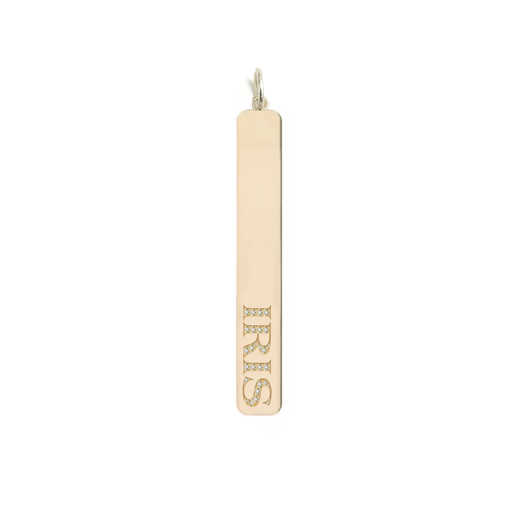 Iris Long Pave Tag Pendant