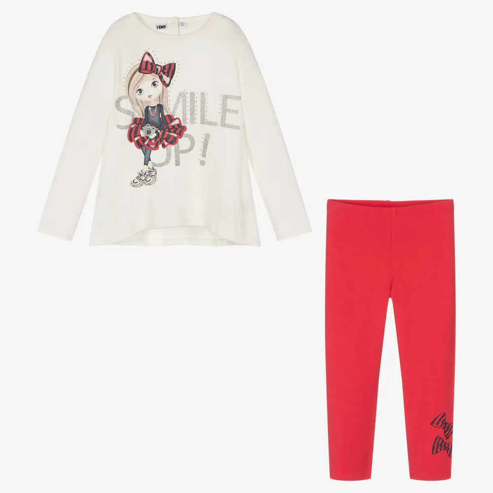 Ivory & Red Leggings Set