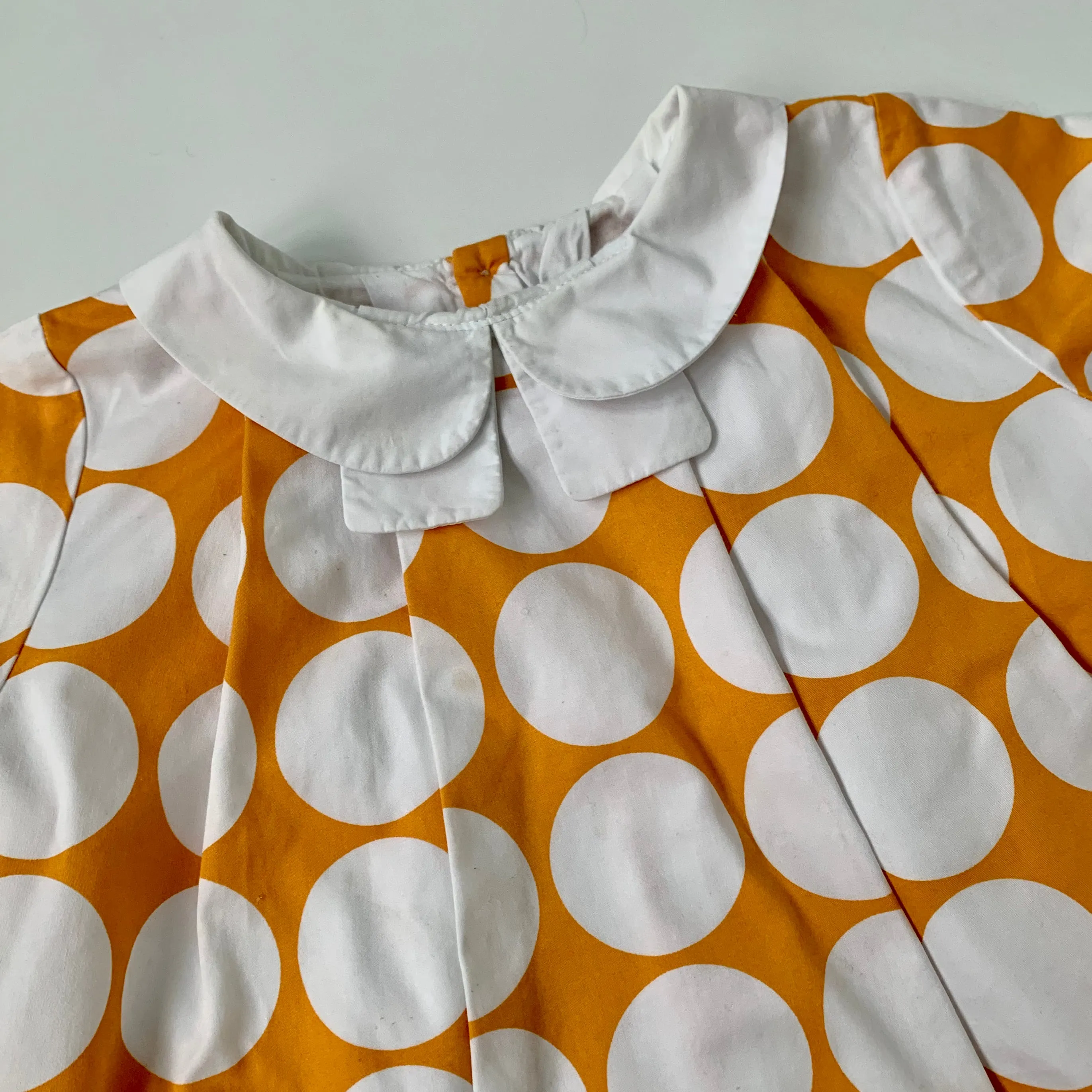 Jacadi Mustard And White Polka Dot Dress: 3 Years