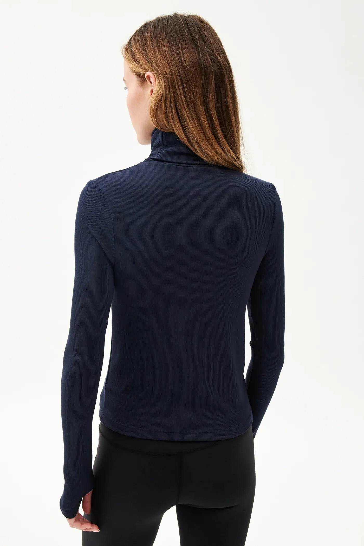 Jackson Rib Turtleneck: Indigo