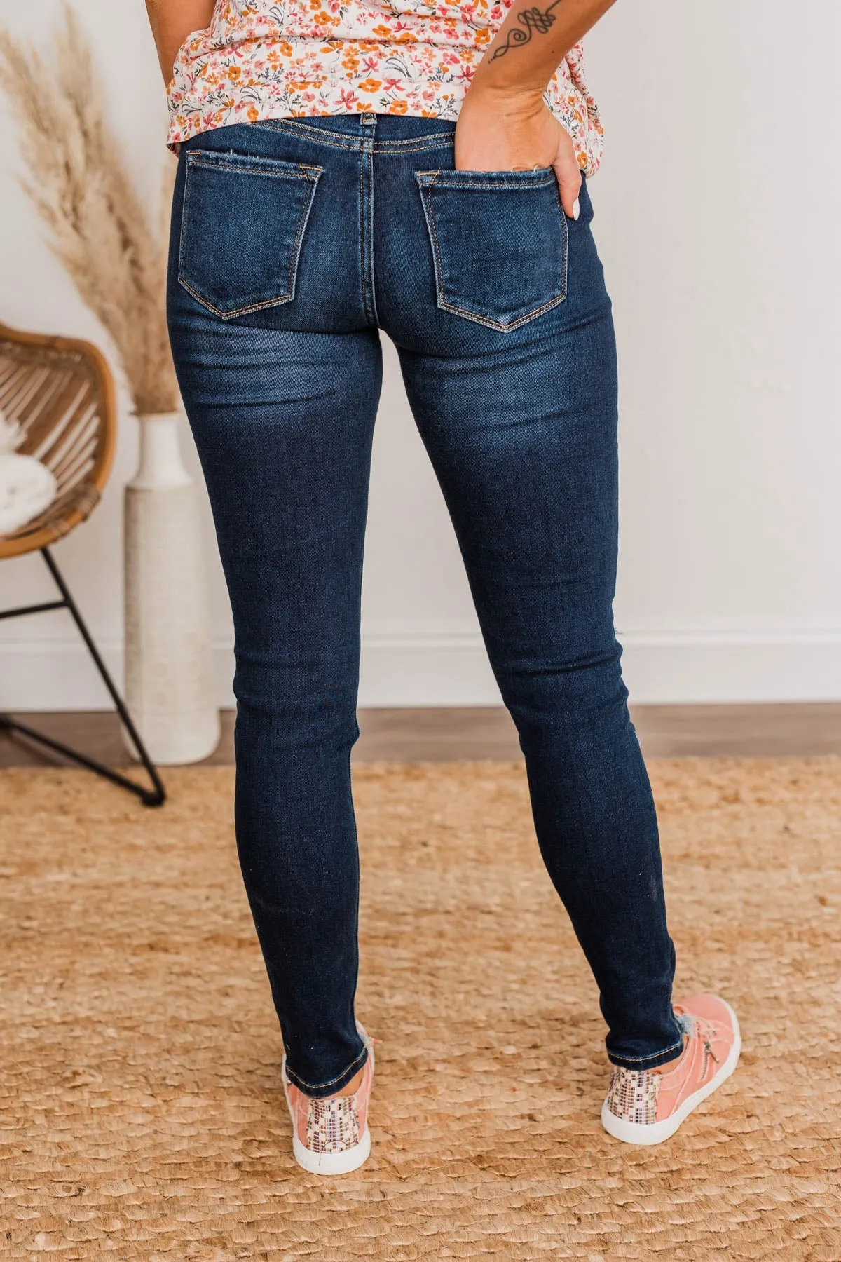 KanCan Mid-Rise Distressed Super Skinny Jeans- Billie Wash