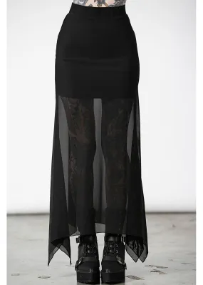 Killstar Death Star Mesh Maxi Skirt Black