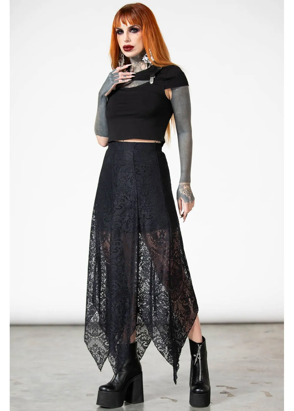 Killstar Somnia Lace Maxi Skirt Black