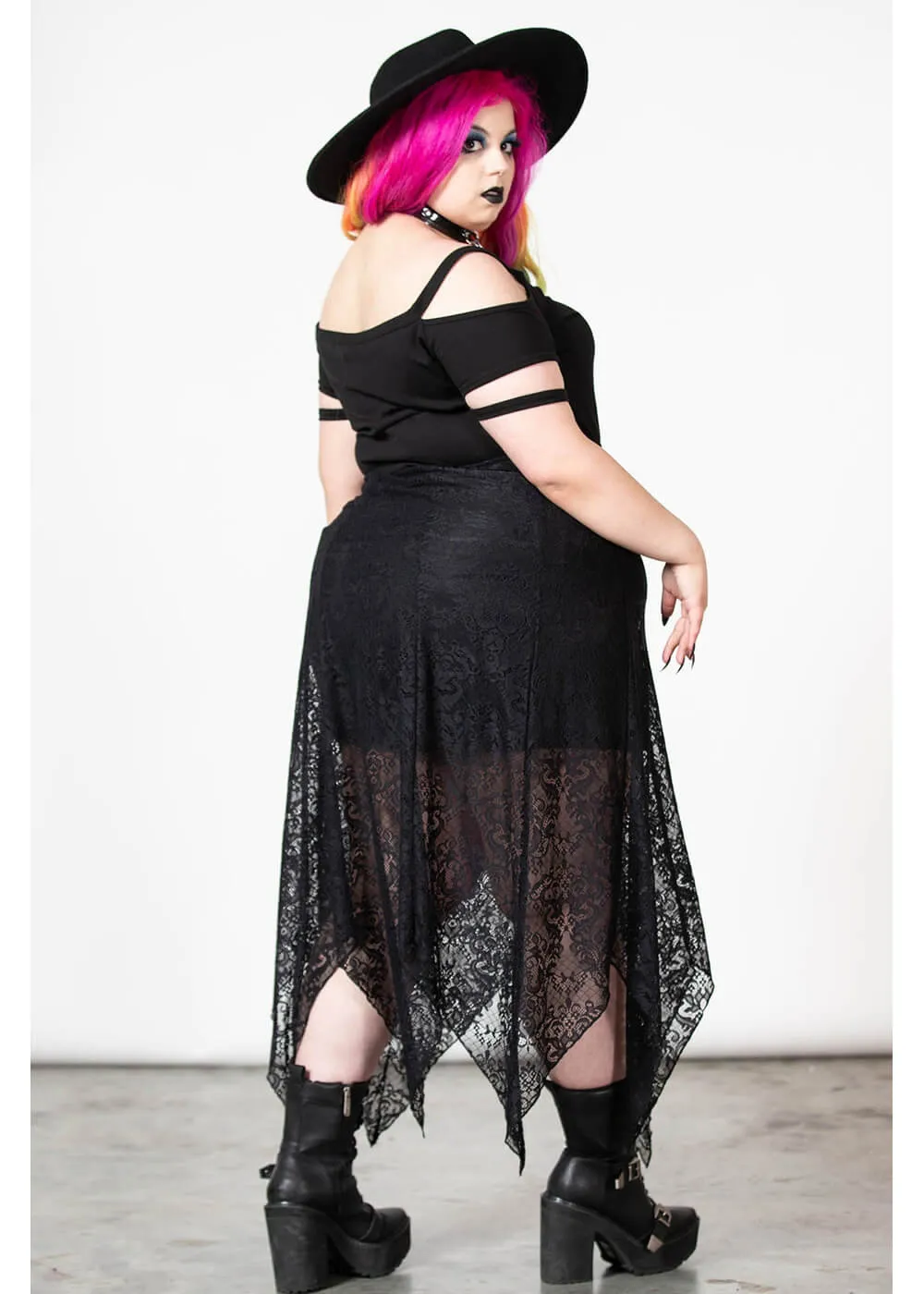 Killstar Somnia Lace Maxi Skirt Black