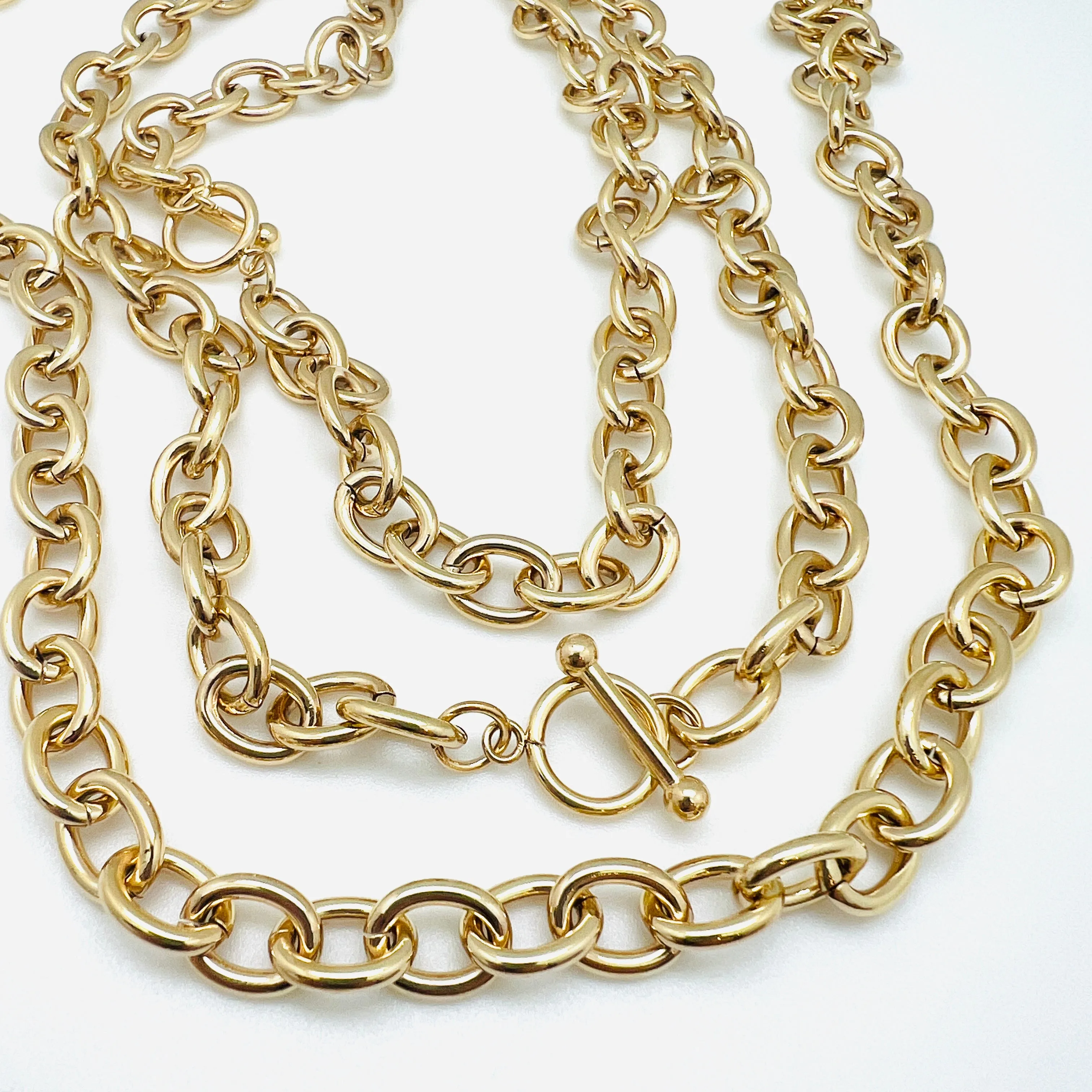 Large Cable Chain with Toggle - Plated Stainless - 18