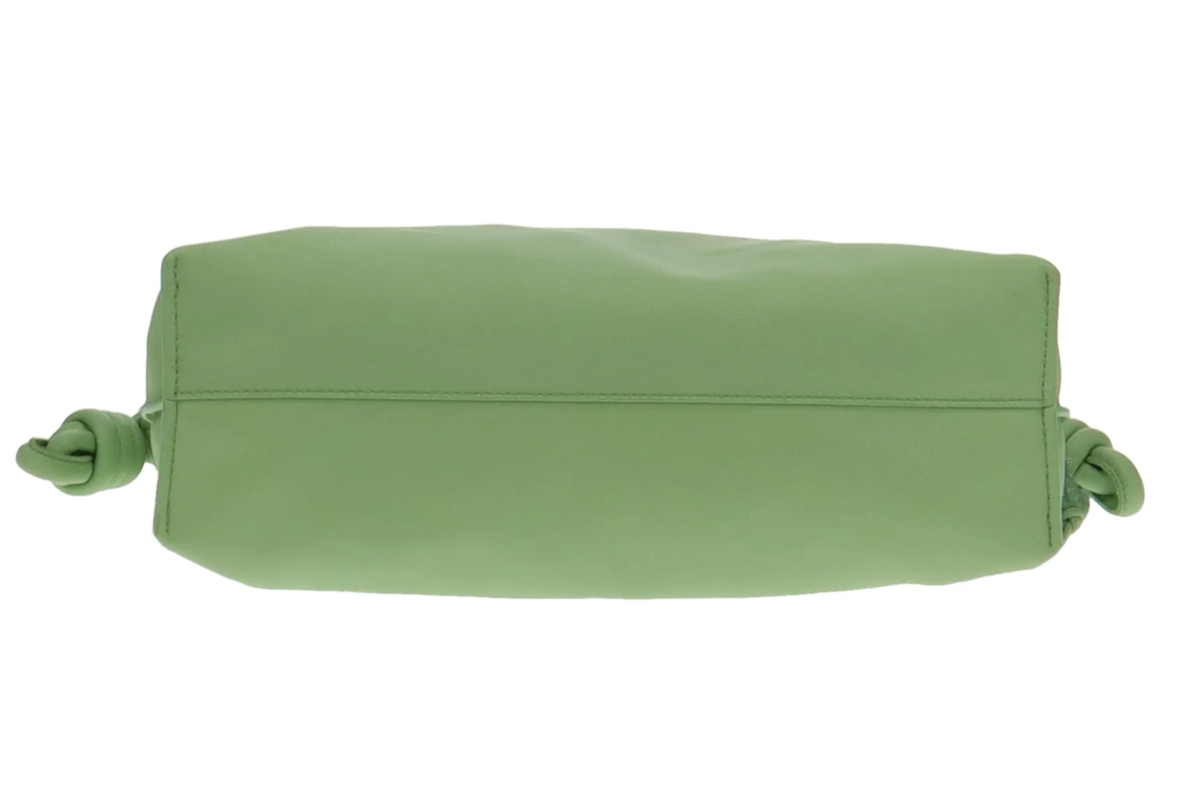 Loewe Lime Green Nappa Calfskin Flamenco Clutch with Logo Strap