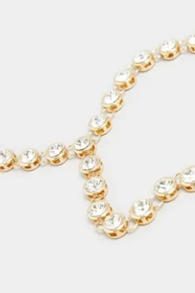 Long Gold Diamante Drop Necklace