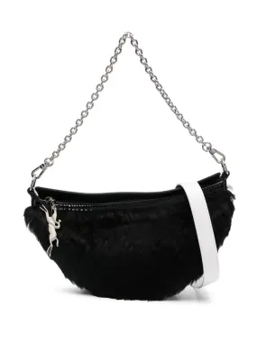 Longchamp small Smile shearling crossbody bag - Black