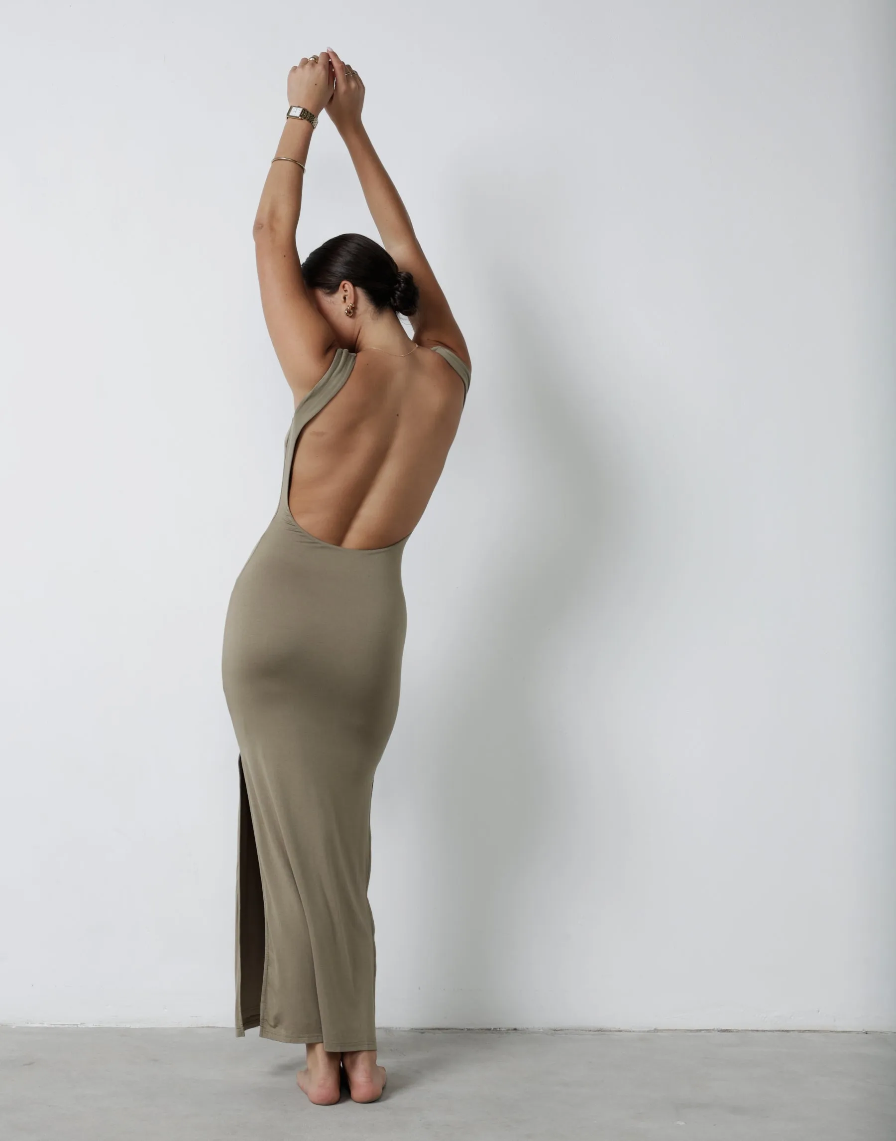 Luna Maxi Dress (Light Khaki)