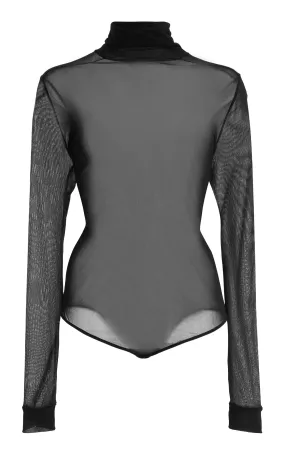 Maison Margiela Sheer Jersey Turtleneck Bodysuit