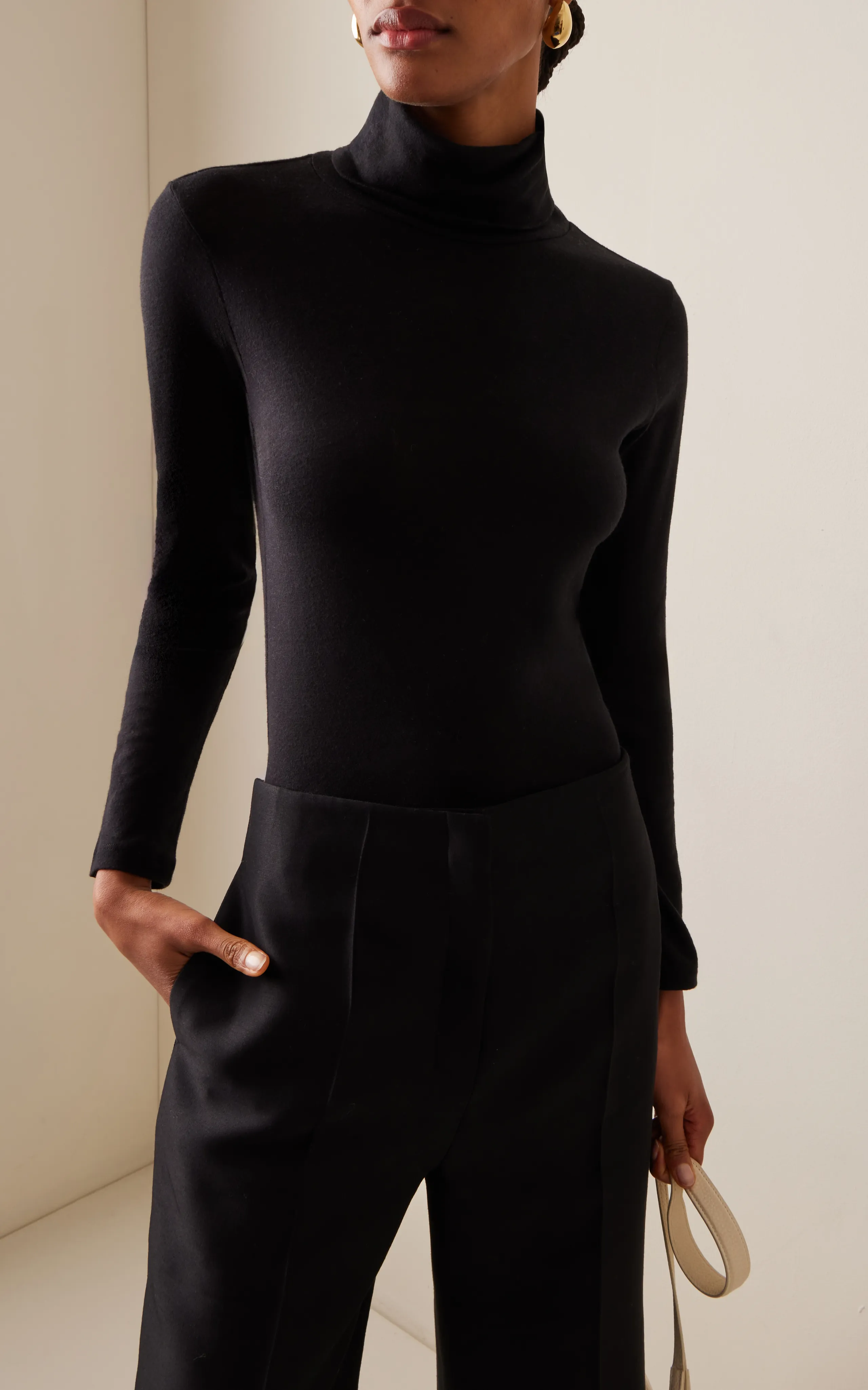 MAJESTIC FILATURES Turtleneck Cotton-Cashmere Turtleneck Top