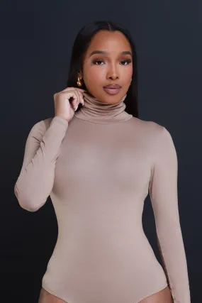 Maneater Turtleneck Bodysuit - Sand