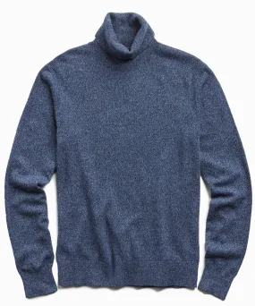 Marled Cashmere Turtleneck in Navy