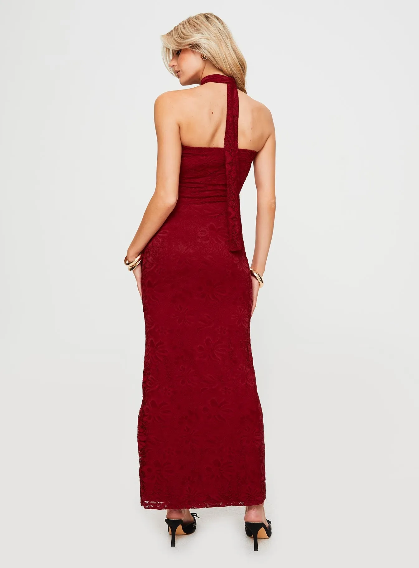 Melantha Strapless Maxi Dress Red