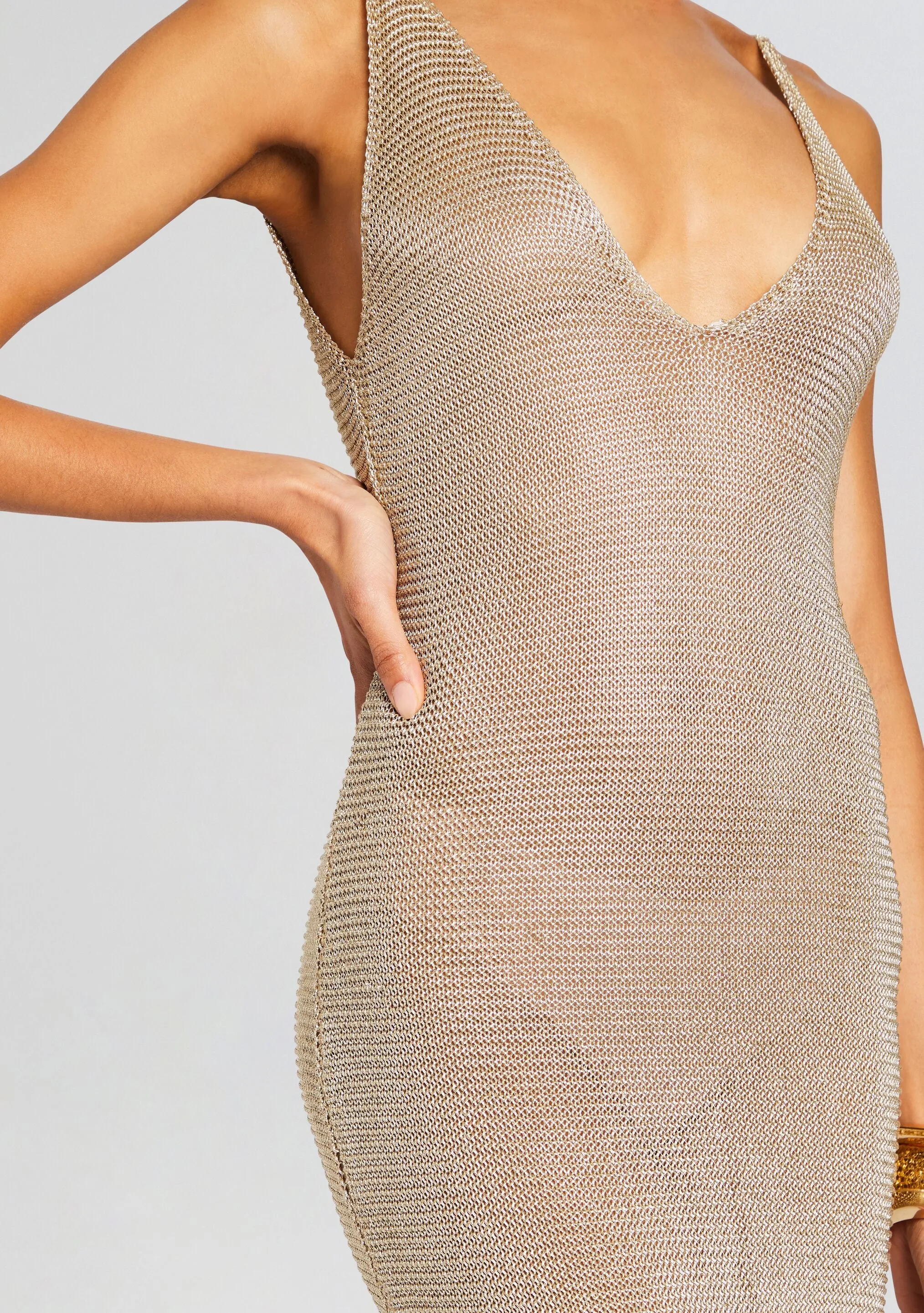 Metallic Knit Dress