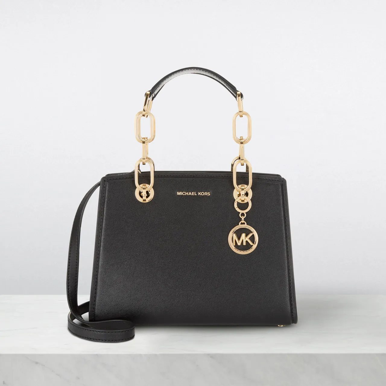 MICHAEL KORS Cynthia Small Satchel Bag - Black