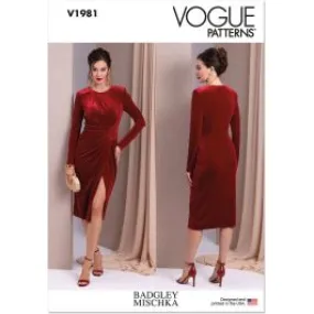 Misses Knit Dress Vogue Sewing Pattern 1981