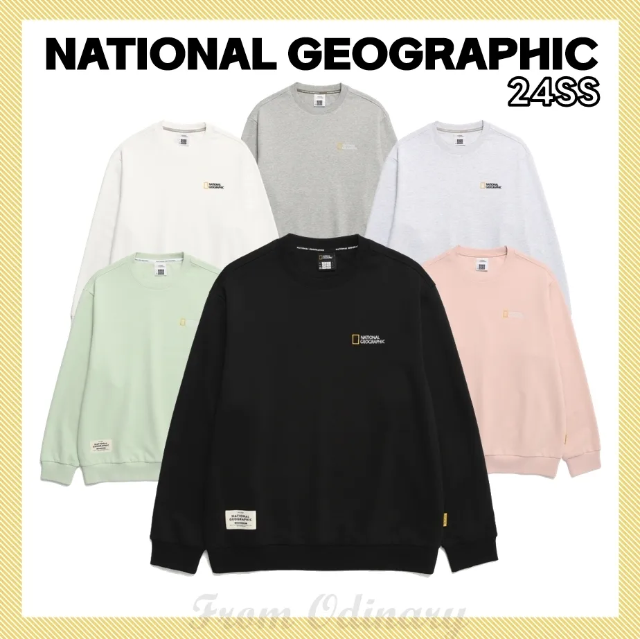 NATIONAL GEOGRAPHIC  |Unisex Street Style Long Sleeves Logo Sweatshirts