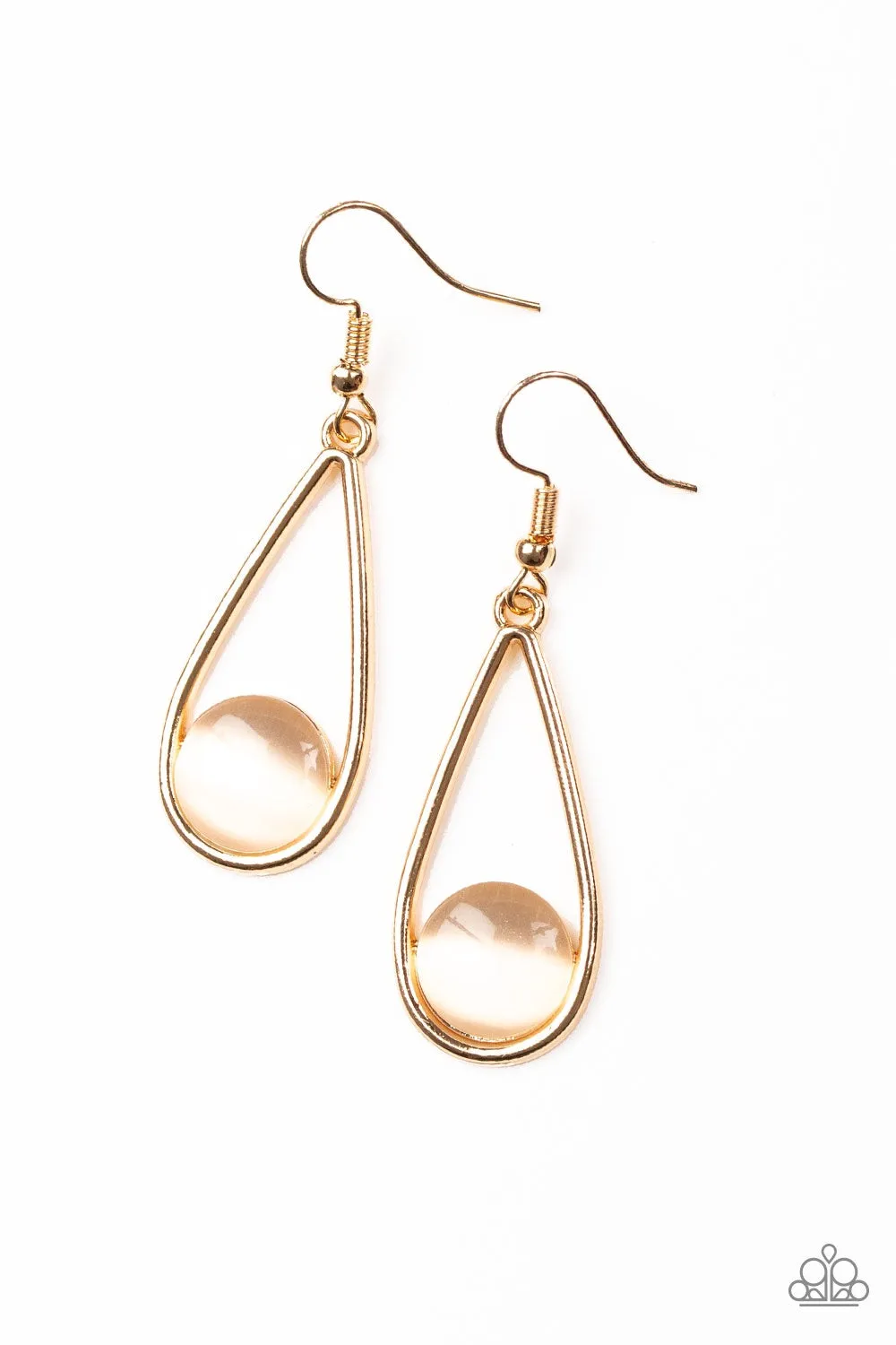 Paparazzi Over The Moon Gold Earrings