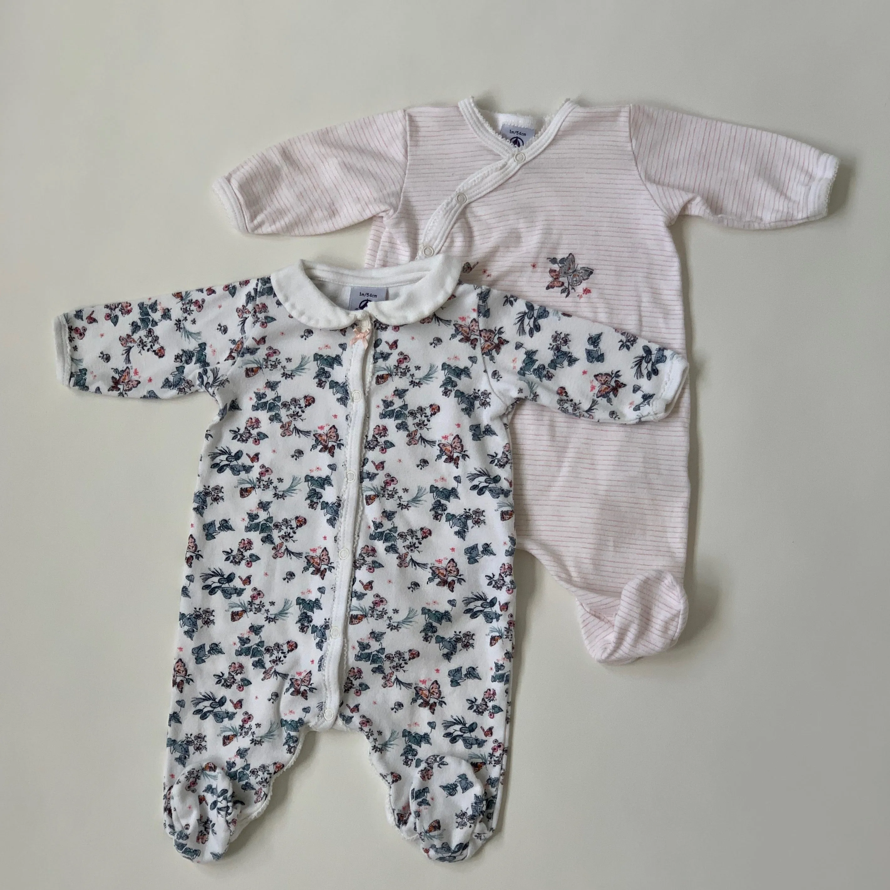 Petit Bateau Set Of Two All-In-Ones :1 Month