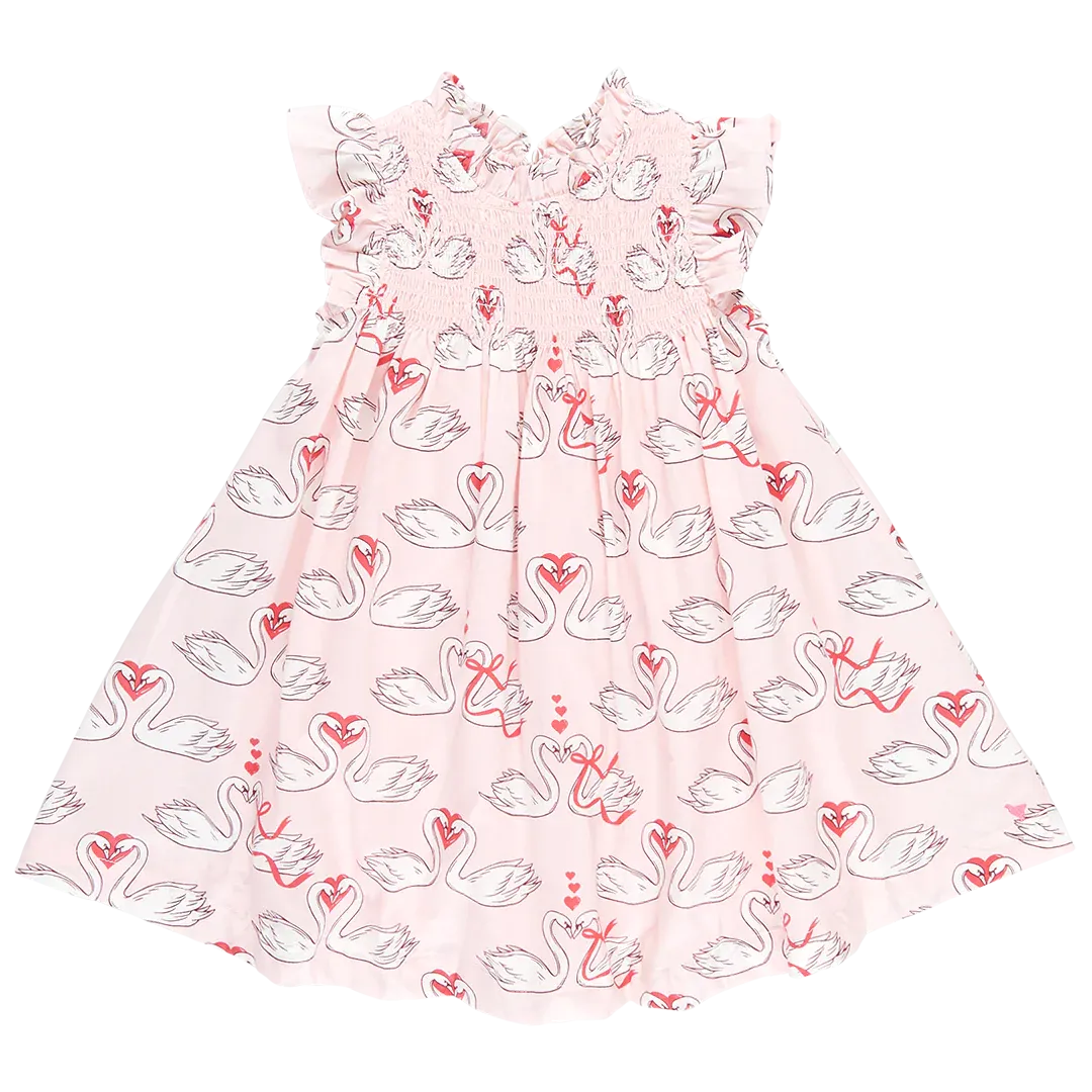 Pink Chicken - Girls Stevie Dress - Swan Love