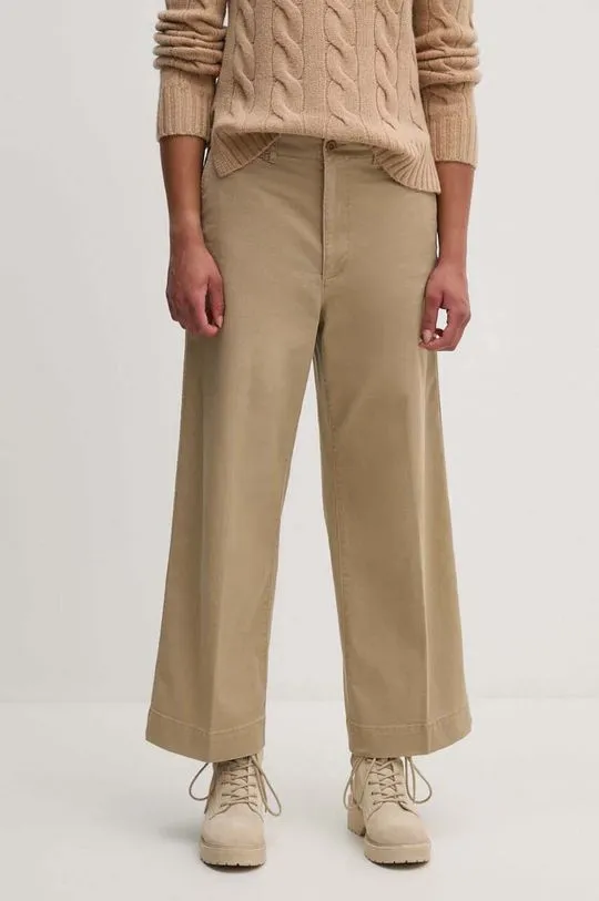 Polo Ralph Lauren trousers women's beige color 211939940