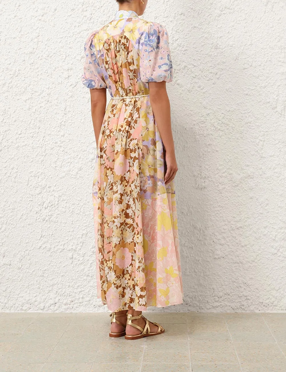 Pop Puff Sleeve Maxi Dress