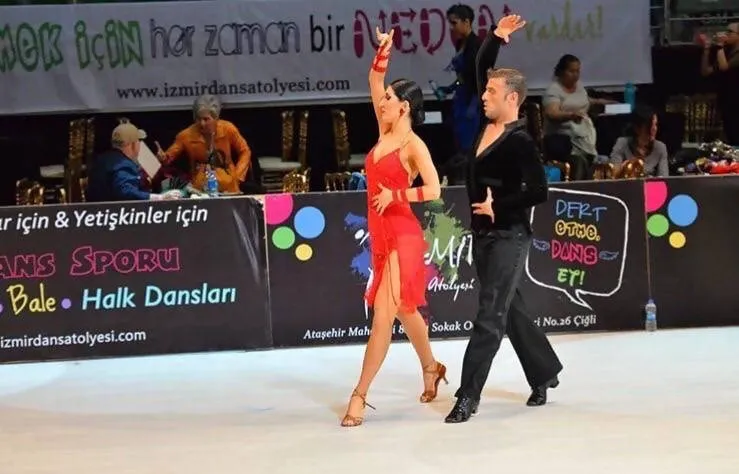 Red Latin Dress with Stones