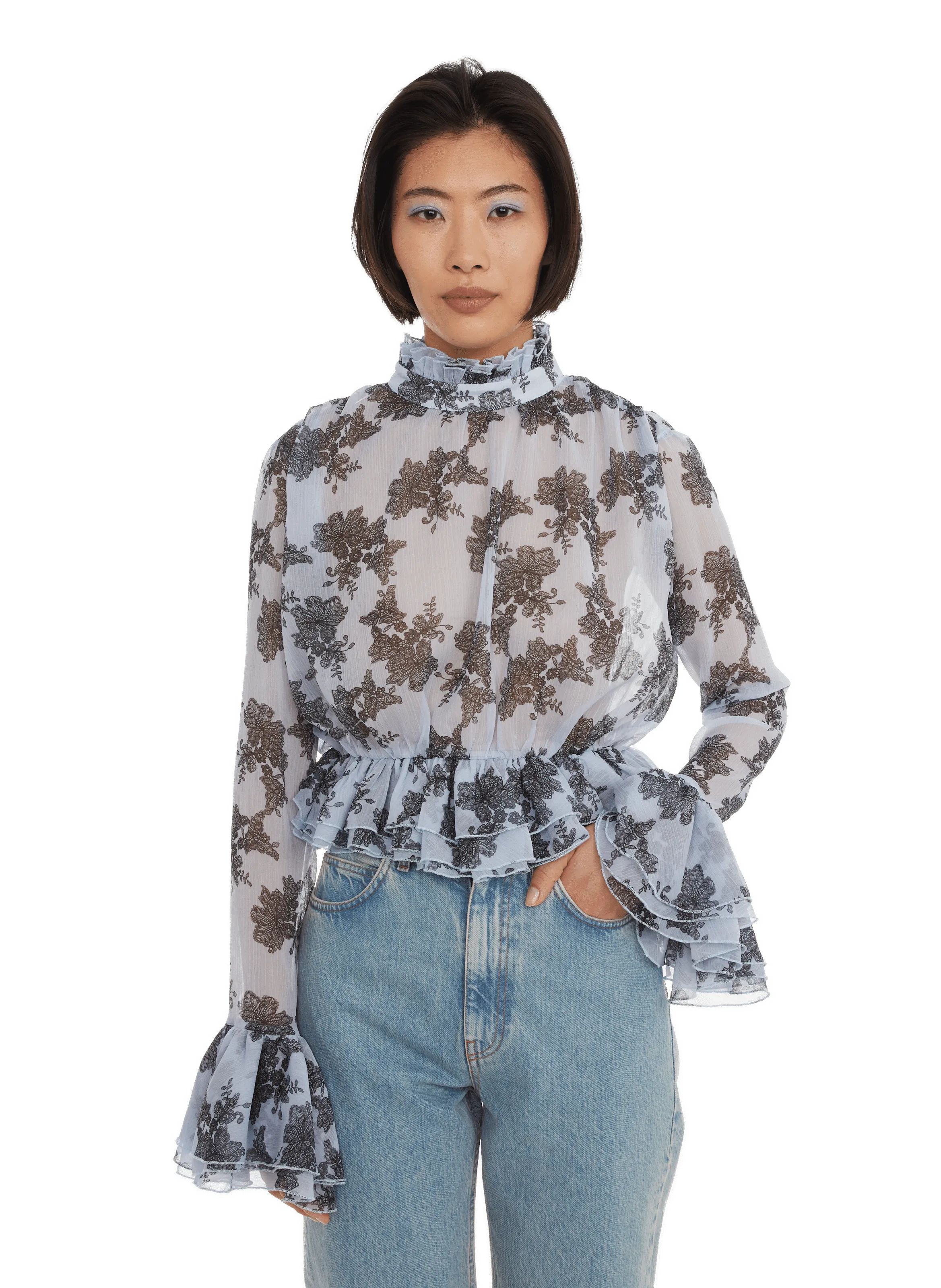 ROTATE  Patterned blouse - White